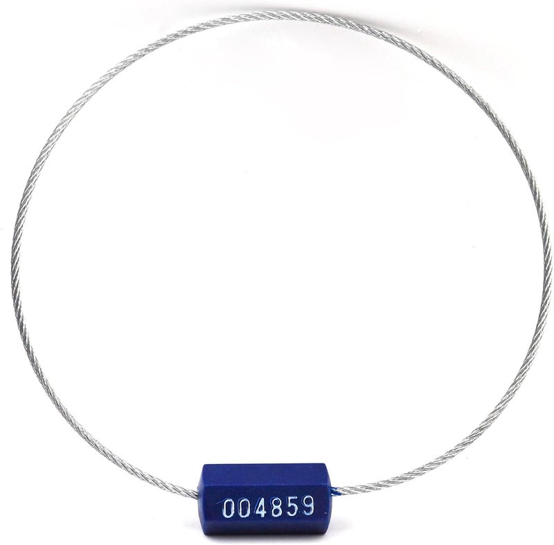 FlixGrdy (200 PCS) 11.8 inch Security Cable Seals Numbered Tamper Proof Security Tags, Steel Pull-Tite Container Seals Wire Seals, Metal Self-Locking Cable Steel Wire Seal for Truck Container Shipping, Blue - Image 5